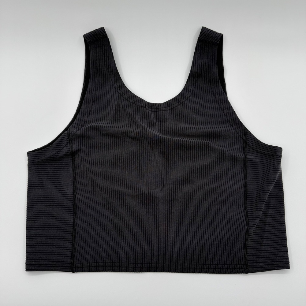 Lululemon Ribbed Softstreme Cropped Tank Black LW1EDFS Size 12